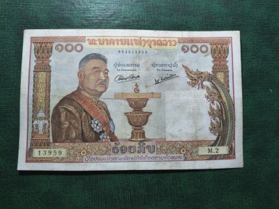 LAOS 100 KIP 1957 foto