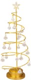 Decoratiune LED de Craciun tip brad auriu, 30 LED alb cald, 40 cm