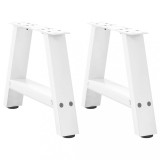 VidaXL Picioare pentru măsuță de cafea &icirc;n formă de A, 2 buc., alb, 40x(30-31) cm, oțel