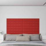 vidaXL Panouri perete 12 buc. bordo 90x15 cm, piele ecologică, 1,62 m&sup2;