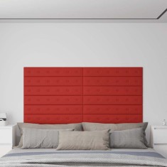 vidaXL Panouri perete 12 buc. bordo 90x15 cm, piele ecologica, 1,62 m? foto