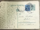 CP03 &bull; Carte postala veche Romania circulata 1936 catre Politehnica Timisoara, timbru 3 Lei + Timbru Aviatie 70 Bani stampilat
