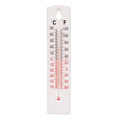 Termometru de Perete, Model Alb, Lungime 20cm, Afișaj C/F, Interval -50+50░C/-60+120░F