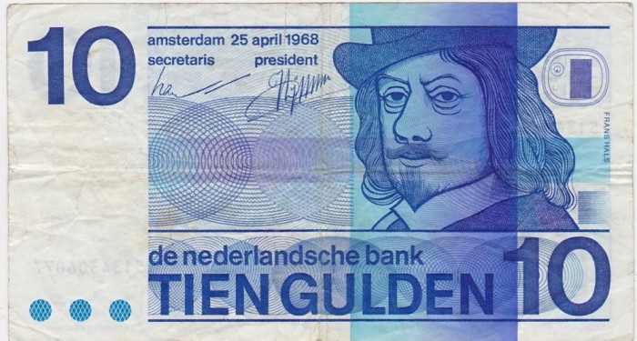 OLANDA 10 GULDENI 1968 aF