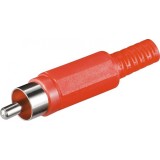 Mufa RCA tata cu protectie pentru cablu rosu, Goobay 11276