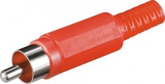 Mufa RCA tata cu protectie pentru cablu rosu, Goobay 11276