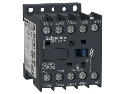 Contactor 4P NO 24VDC 10A DIN foto