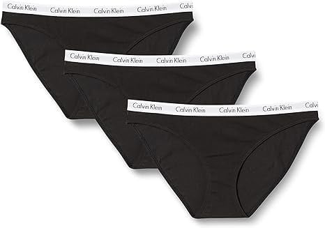 Chiloti Calvin Klein pentru dama, set de 3 bikini, Marimea M, negru - OUTLET