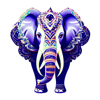 Sticker decorativ, Elefant, Mov, 67 cm, 10127ST foto