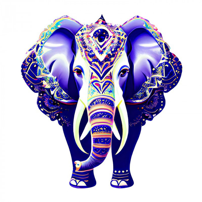 Sticker decorativ, Elefant, Mov, 67 cm, 10127ST