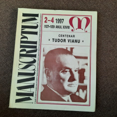 Revista Manuscriptum Nr 2 – 4 din 1997 ( centenar Tudor Vianu ) RF7/4