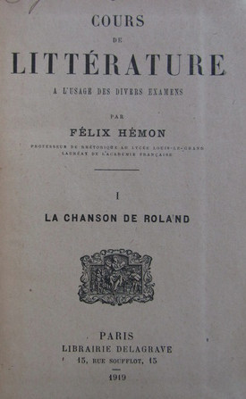 Felix Hemon - Cours de litterature Roland, Joinville, Montaigne, Corneille
