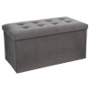 Taburet dublu pliabil Atmosphera Lysandre, MDF si poliester, 76x38x38 cm, gri Household NewTrend