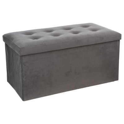 Taburet dublu pliabil Atmosphera Lysandre, MDF si poliester, 76x38x38 cm, gri Household NewTrend foto
