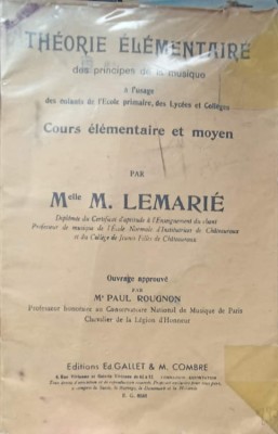 THEORIE ELEMENTAIRE DES PRINCIPES DE LA MUSIQUE A L&amp;#039;USAGE DES ENFANTS DE L&amp;#039;ECOLE PRIMAIRE, DES LYCEES ET CO-241913 foto