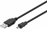 Cablu USB 2.0 A tata - mini USB 8pini, 1.8m, negru, Goobay