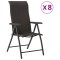 Scaune Rabatabile De Gradina 8 buc., cafea neagra, poliratan