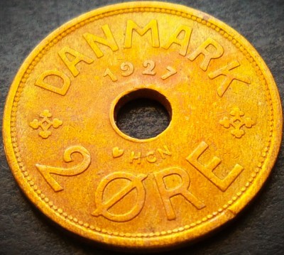 Moneda istorica 2 ORE - DANEMARCA, anul 1927 * cod 4123 = excelenta foto