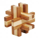 Joc logic IQ din lemn bambus in cutie metalica-6, Fridolin