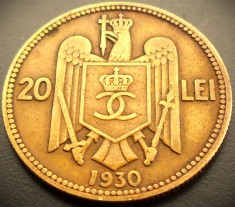 Moneda istorica 20 LEI - ROMANIA / LONDRA, anul 1930 * cod 4593 - cea mai rară