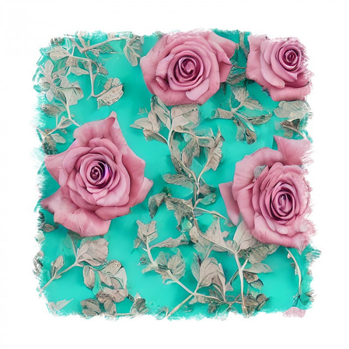 Sticker decorativ Trandafiri, Roz, 55 cm, 11573ST