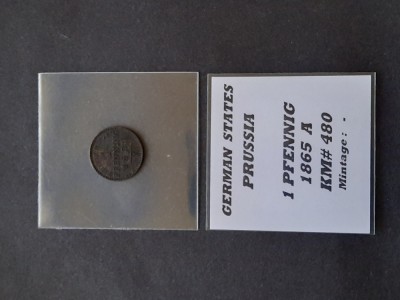 1 Pfennig 1865 A, Statele germane (Prusia) - A 4007 foto