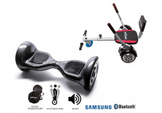 PACHET PROMO Smart Balance?: Hoverboard Off Road Carbon + Hoverseat cu burete, roti 10 inch Pneumatice, Bluetooth, baterie Samsung, Boxe incorporat foto