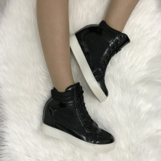 Pantofi sport dama negri cu platforma marime 36+CADOU