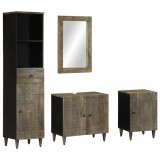 VidaXL Set mobilier de baie, 4 piese, lemn masiv de mango