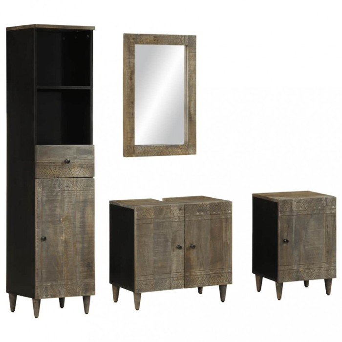 vidaXL Set mobilier de baie, 4 piese, lemn masiv de mango 3310020