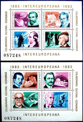 1983 - Colaborarea intereuropeana, personalitati, blocuri neuzate foto