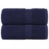 VidaXL Prosoape pentru oaspeți 2 buc Bleumarin 360 g/m&sup2; 100% bumbac