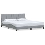 Cumpara ieftin Cadru de pat fara saltea, Hanko, gri deschis, 180x200 cm, textil