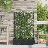 VidaXL Ghivece de Grădină 1 buc Zăbrele Negru 80 x 40 x 126 cm Plastic