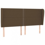 Cumpara ieftin Tablie de pat cu aripioare maro inchis 163x23x118/128 cm textil