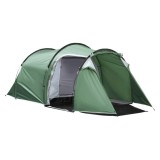 Cort camping, 2-4 persoane, impermeabil, cu vestibul, geanta, verde, 426x206x154 cm