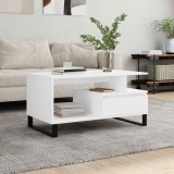 vidaXL Măsuță de cafea, alb, 90x49x45 cm, lemn prelucrat 831028