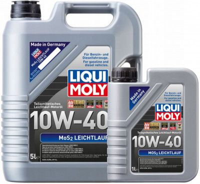 Set Ulei Motor Liqui Moly MOS2 Leichtlauf 10W-40 5L 2184 + Ulei Motor Liqui Moly MOS2 Leichtlauf 10W-40 1L 2626 foto