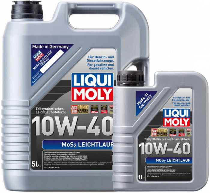 Set Ulei Motor Liqui Moly MOS2 Leichtlauf 10W-40 5L 2184 + Ulei Motor Liqui Moly MOS2 Leichtlauf 10W-40 1L 2626