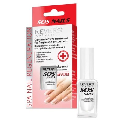 Tratament de unghii SOS NAILS, cu filtru UV, Revers, 10ml, pentru unghii puternice, rezistente la socuri foto