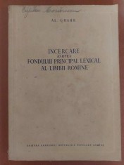 Incercare asupra fondului principal lexical al limbii romine- Al. Graur