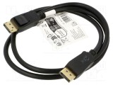 Cablu DisplayPort 1m negru Goobay, mufă DisplayPort la DisplayPort, PVC, versiunea 1.4, suport 8K și 4K