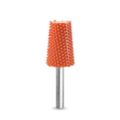 Biax sculptura lemn SABURR Cap conic taiat 19mm 6mm, Granulatie Saburr FOARTE ASPRA - PORTOCALIE foto