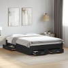 VidaXL Cadru de pat cu sertare, negru, 140x190 cm, lemn prelucrat
