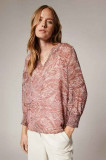 Bluza de dama semi-transparenta, cu imprimeu paisley, multicolor, 36