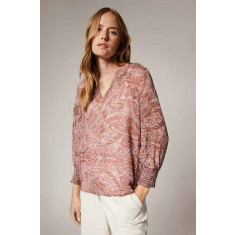 Bluza de dama semi-transparenta, cu imprimeu paisley, multicolor, 36