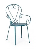 Cumpara ieftin Set 4 scaune gradina fier albastru Etienne 49x49x89 cm
