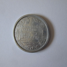 Rară! Oceania Franceză 1 Franc 1949 in stare bună