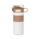 Termos 2 in 1, interior inox, capacitate 600ml, model cu pai, alb / ZTS 8443