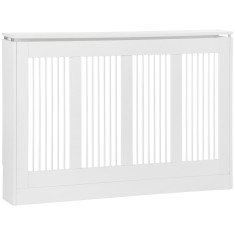 HOMCOM Capac pentru radiator modern din MDF si otel, 120x18x84cm, alb foto